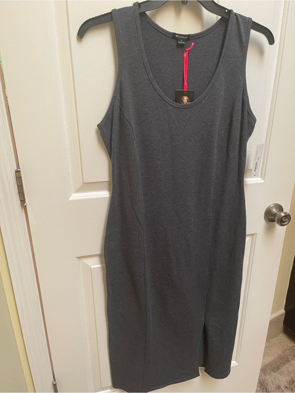 I Heart Ronson Charcoal Knit Tank Dress